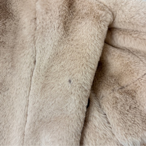 Free People Kate Faux Fur Double Breasted Teddy Coat Apricot Sz XS - Picture 12 of 13